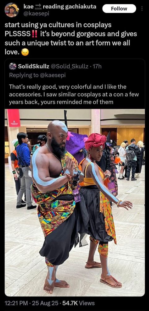 TLDR including cultural fashion design into cosplay is gorgeous and gives a new interpretation of a beloved character 