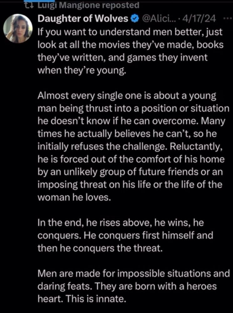 Retweet about men being brave and daring since both. 