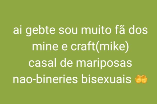 ai gente sou muito fã dos mine e craft(mike)
casal de não-binaries bisexuais
