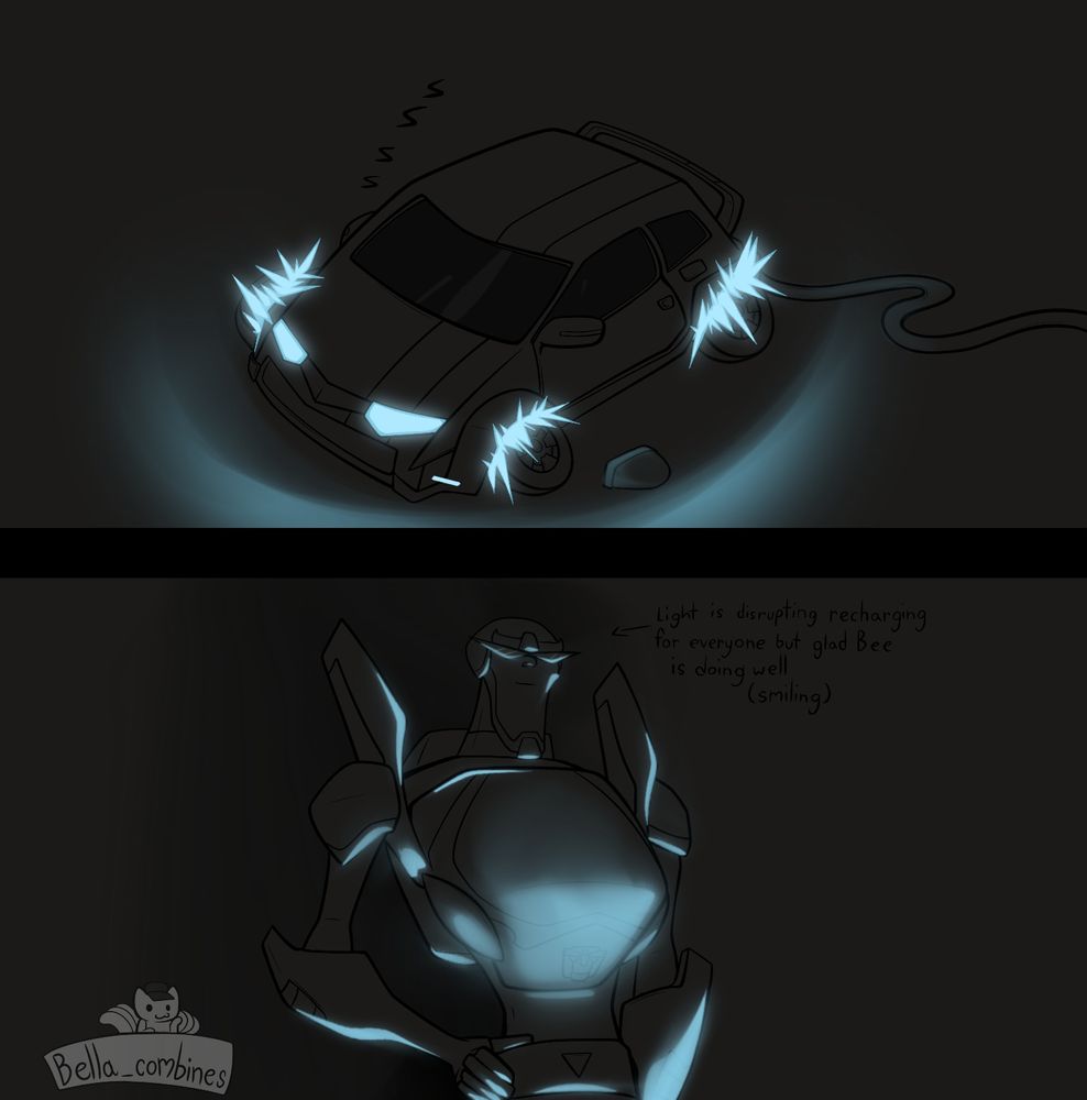 Even glowing when sleeping, Bee has to be on some type of stronger charger due to how much energy he can randomly run through without knowing
At least when asleep charging, kinda like when you randomly start over heating when you sleep and sweating 