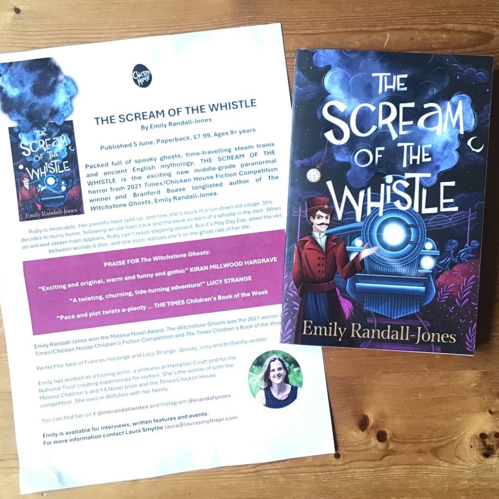 The book, the cover of which shows a guard in uniform next to an engine with steam billowing from its funnel while two children creep away on its other side, and the accompanying press release.