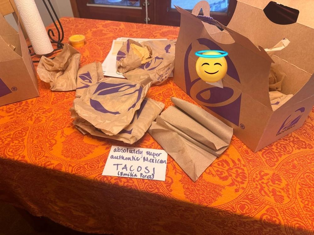 Order from Taco Bell labeled “authentic Mexican food inspired by Emilia Perez” 