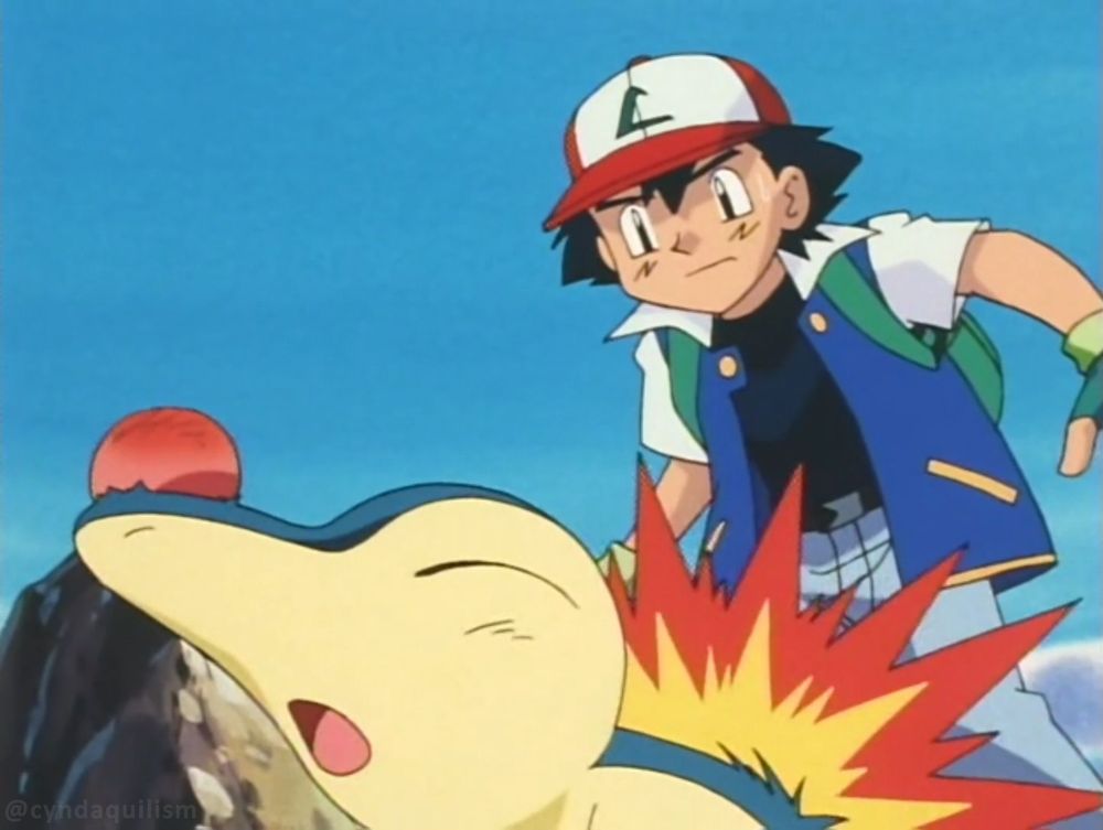 Anime Cyndaquil with a bump on his nose, poor thing ;(