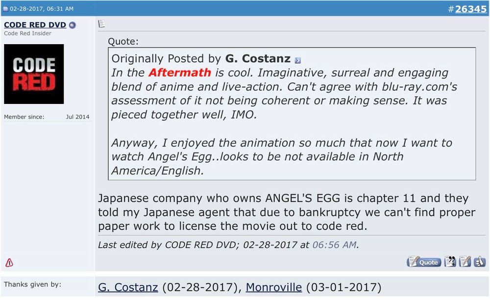 Originally Posted by Lucy Ashton •
You can't really use DVD for comparison. One of your most requested titles for upgrade is Butcher, Baker, Nightmare Maker. Many did not buy it because they felt a Blu-ray was just around the corner. It came out at a time where many, including myself, were spending less and less on DVD and more on Blu (I did buy the DVD, though). What you didn't sell on DVD you might easily sell on Blu-ray. But put it to the test. Release Rituals on Blu-ray and see which sells better: That or In the Aftermath.
IN THE AFTERMATH was a package deal from Lakeshore. Kino and Image rejected it, so I got it. LAST PLANE OUT, HIGHPOINT, CUT & RUN, OUT OF COTROL, STEAMING, FUNNY FARM, SAVAGE ATTRACTION was all rejected titles. sad to say.