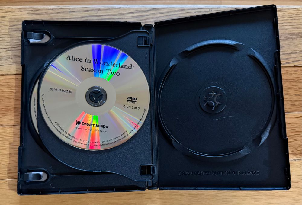 Inside of the case, showing an extra disc slot