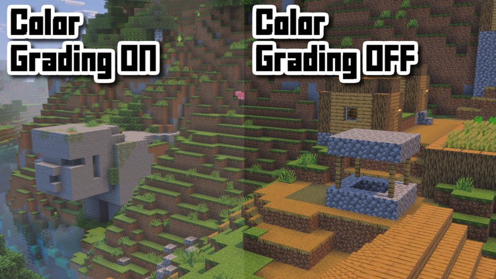 Left: The default Console Aspects look, with a light, desaturated appearance. This causes Vibrant Visuals to look too light in most circumstances.

Right: Console Aspects after the Color Grading Disabler companion pack has been applied. The colors appear more saturated and vibrant.