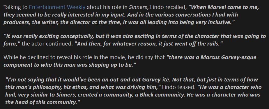 Delroy Lindo subtly indicating Marvel thinks Blade was too Blackity Black.