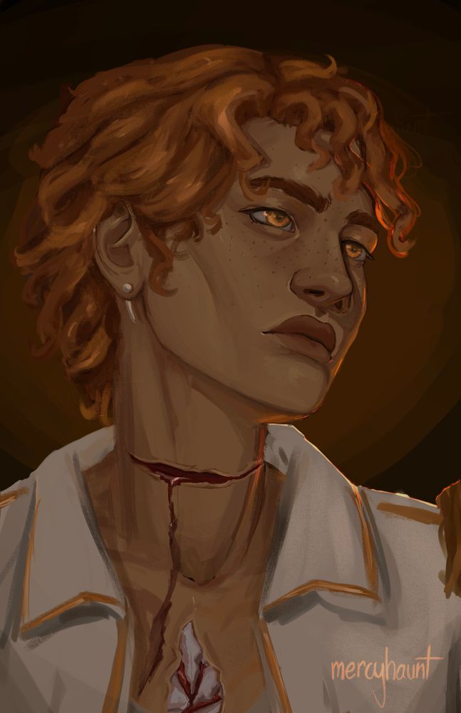 digital portrait of gideon nav/kiriona gaia from the locked tomb series 