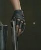 Zoomed in on the hand "holding" the gun in the previous image
Lara's index and weirdly shortened or curled middle finger(?) are in line with her gun, and her ring finger and pinky seem to be... awkwardly crabbed under them to touch the side of the gun?