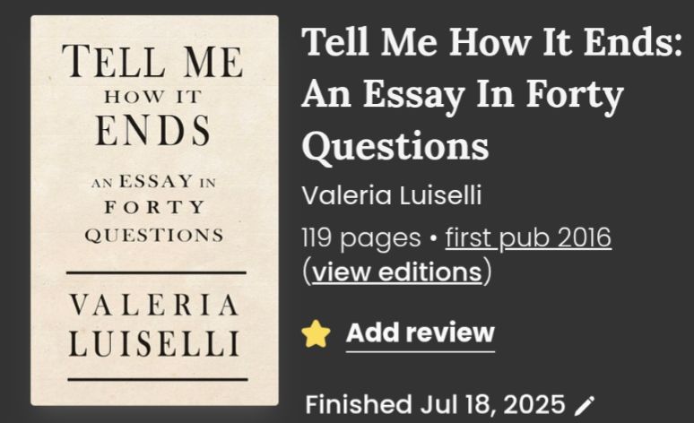 Tell me how it ends: an essay in forty questions 