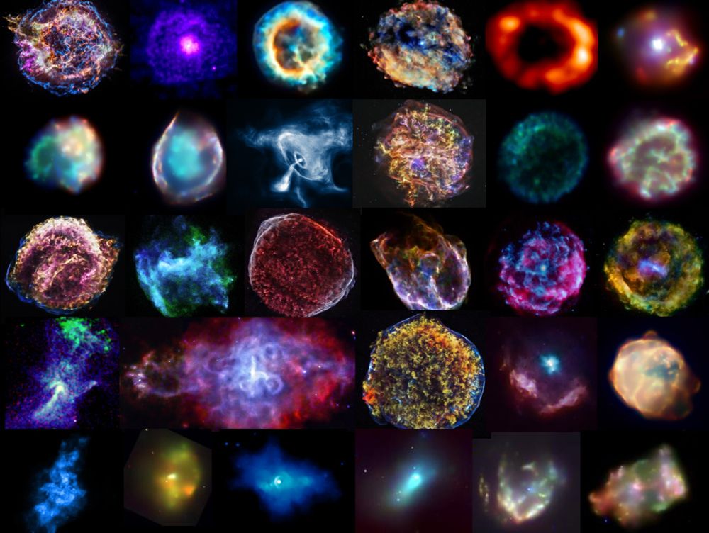 X-ray images of 29 supernova remnants observed with the Chandra X-ray Observatory in the first two years of the mission, 1999-2001. Images are mostly adapted from https://chandra.harvard.edu/press/ and https://hea-www.harvard.edu/ChandraSNR/gallery_gal.html