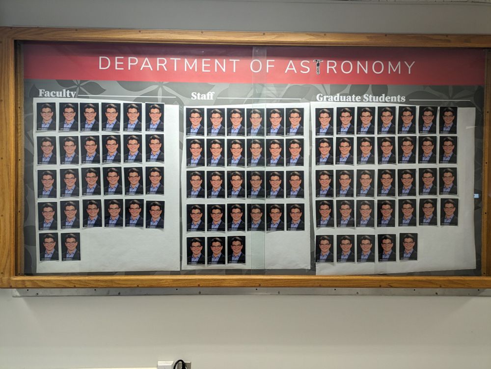 Photos of OSU astronomy faculty, staff, and graduate students, including 26 faculty Todd Thompsons, 27 staff Todd Thompsons, and 33 grad student Todd Thompsons.