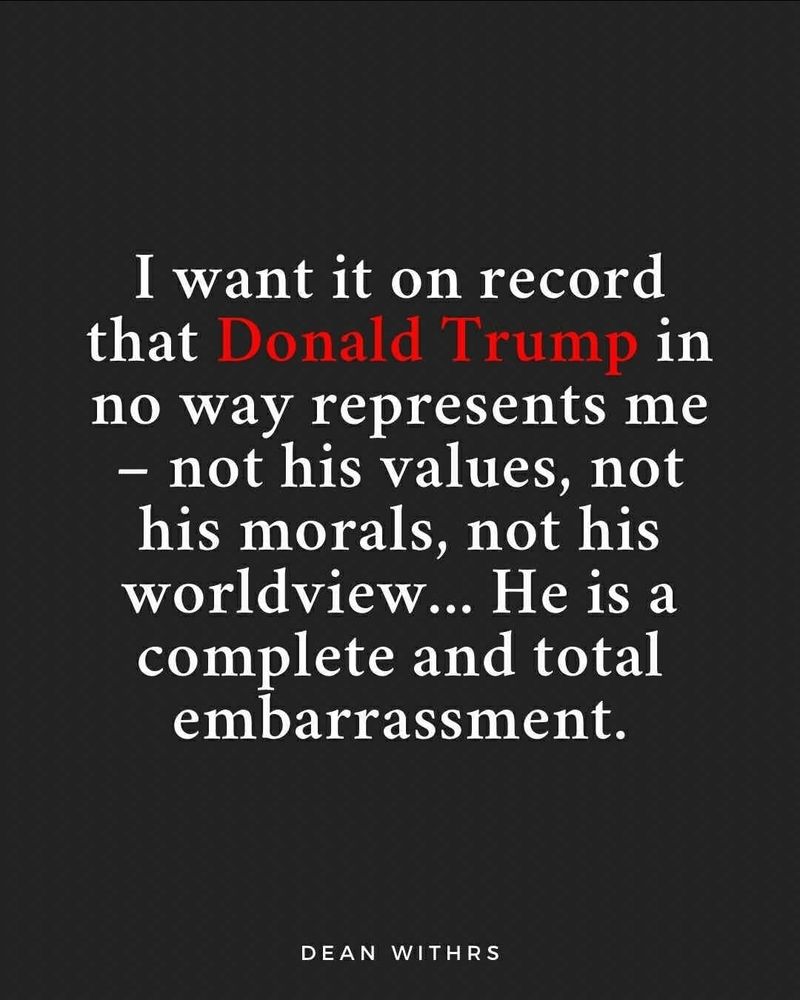 Statement saying that Donald Trump does not represent me or my beliefs.