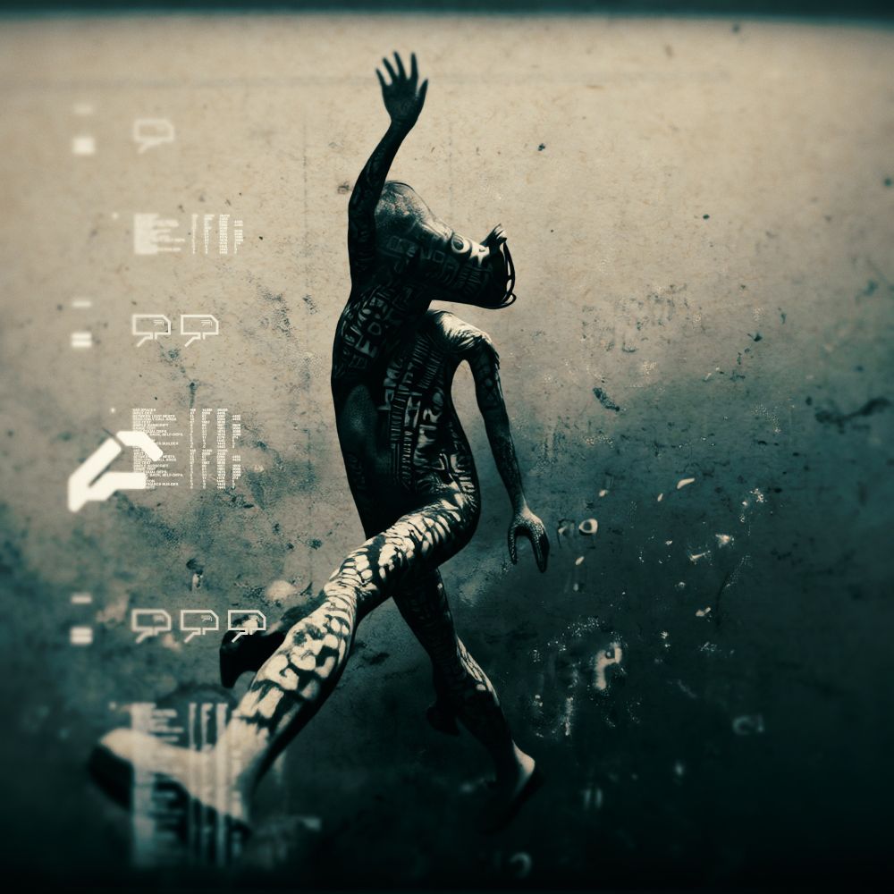 a dancer made from typography