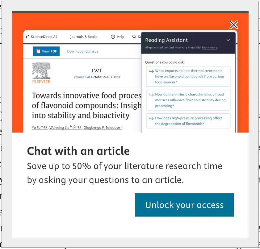 screencap that says:

Chat with an article
Save up to 50% of your literature research time by asking your questions to an article.