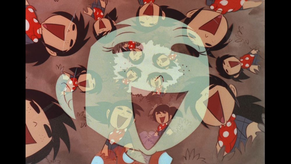 Sasuke and his cousins using the Art of Four Clones and laughing to scare a man