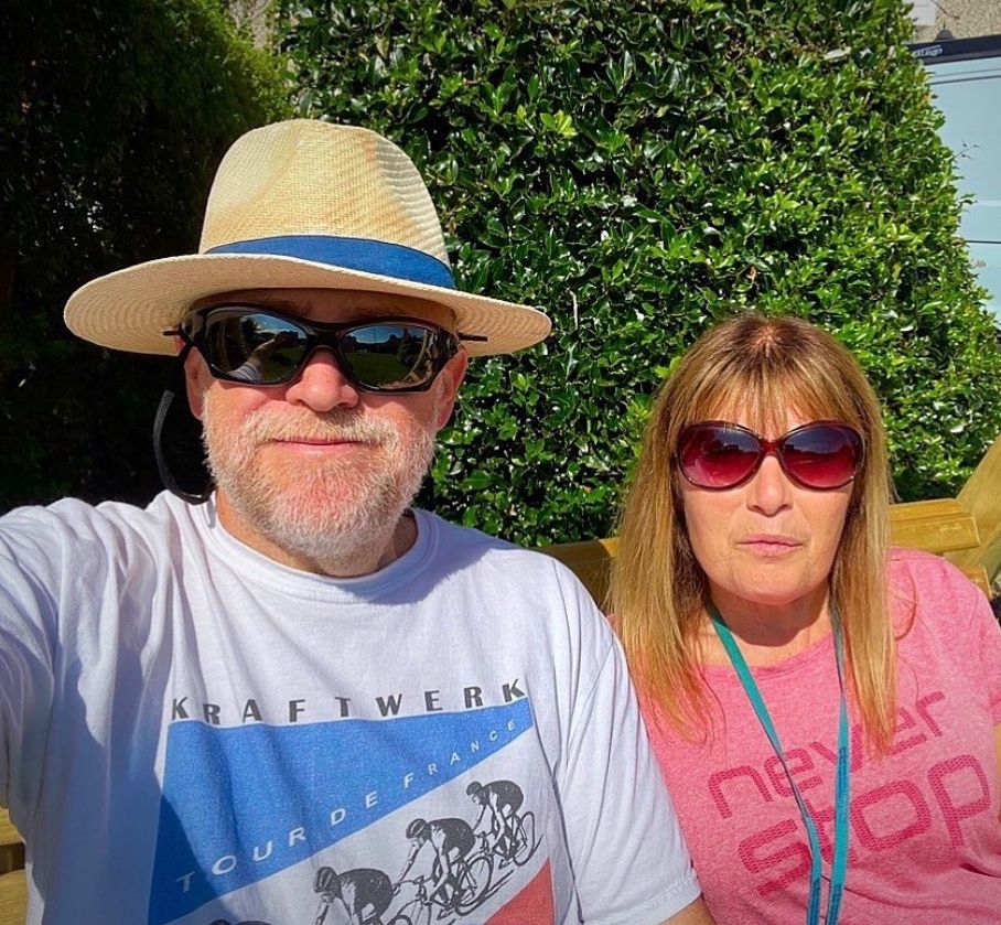 Selfie with Helen - I’m wearing a Kraftwerk Tour de France t shirt 