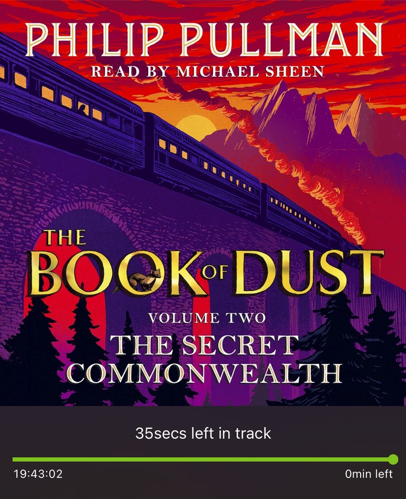 Screenshot of the book of dust volume 2 playing in car play
