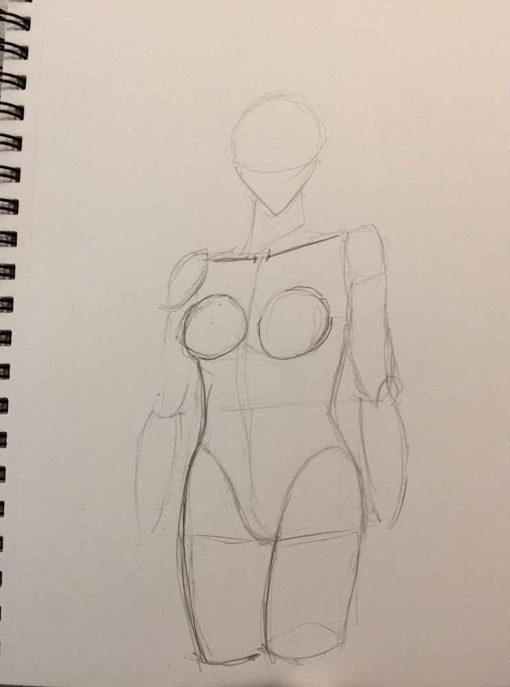 Photo of a physical sketch done in pencil. An attempt at an outline for the next picture.
