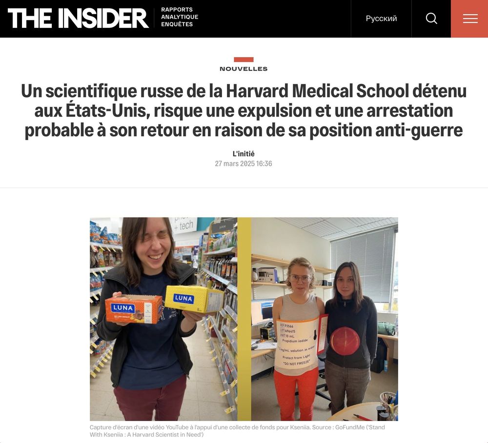 Headline de The Insider (journal), Un scientifique russe de la Harvard Medical School détenu aux États-Unis, risque une expulsion et une arrestation probable à son retour en raison de sa position anti-guerre

L'initié
27 mars 2025 16:36
