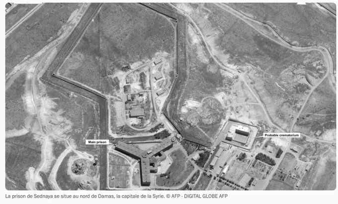 Image satelite de la prison de Saydnaya, c'est la SEULE image qu'on a de cette prison