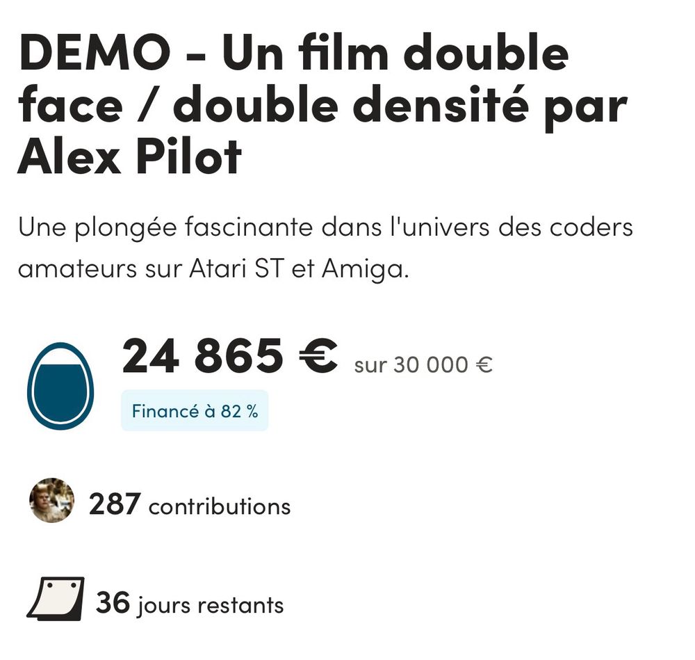 État du financement du film DÉMO 