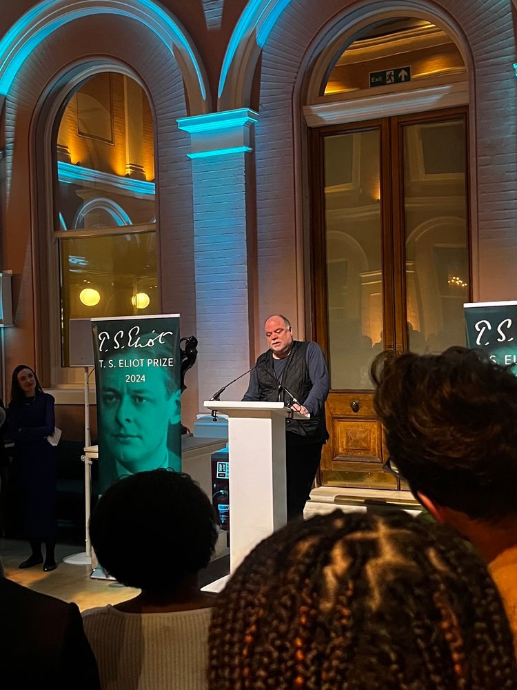 Peter Gizzi accepting the T.S. Eliot prize 
