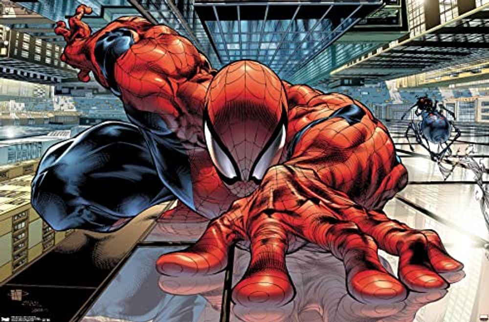 Trends International 24X36 Marvel Comics Spider-Man Crawler Wall Poster, 24" x 36", Premium Unframed Version