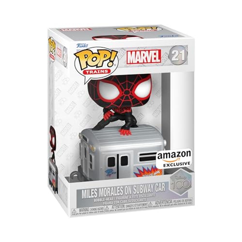 Funko Pop! Trains: D100 - Marvel, Miles Morales on Subway Car, Amazon Exclusive