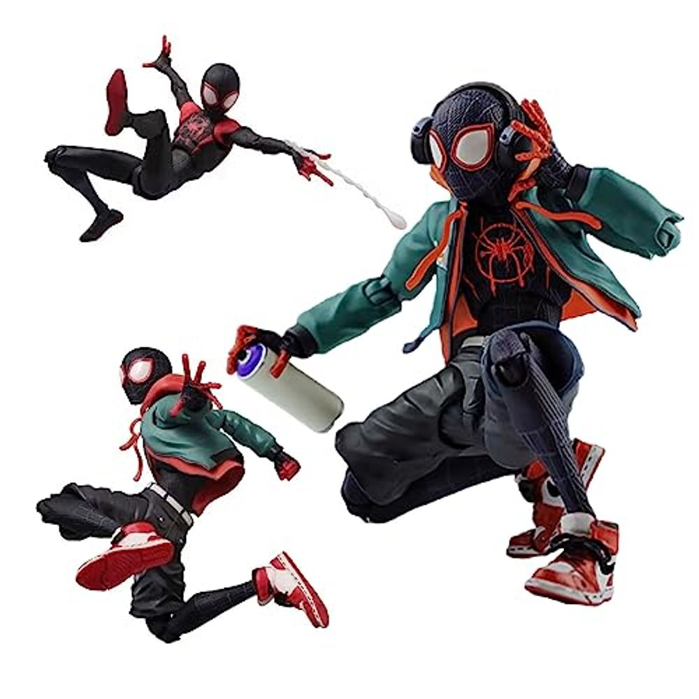 GilMelody Spider Mαn: Into The Spider-Verse Miles Morales Sentinel SV Super Heroes 6 inches / 16 cm Joints Moveable Action Figure Collectable Model Ornaments Toy Box Set