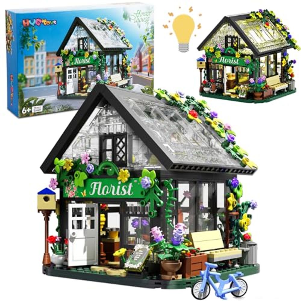 HYG Toys Flower House Building Set, with LED Lights Warmth Building Blocks Set Gift for Kids Children Boys Girls Age 6 to12 Educational Toys (625 Pcs)