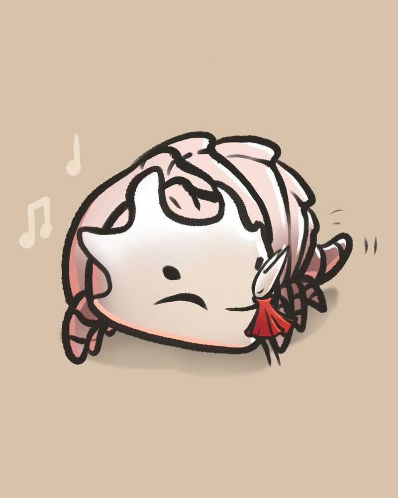 Sketch illustration of hornet hugging the transport beast as it hums and wags its tail