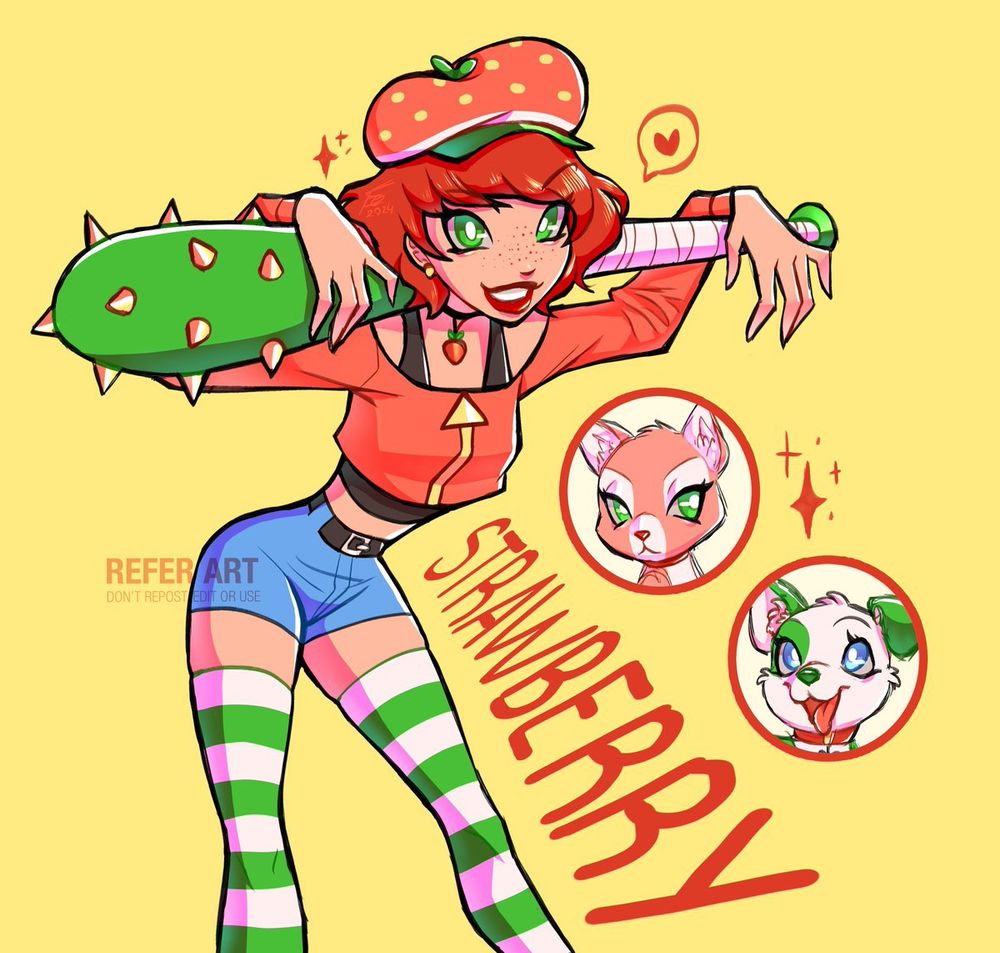 Frutillita rediseño basado en harley quinn