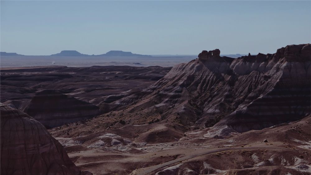 View within Petrified Forest National Park, Arizona.