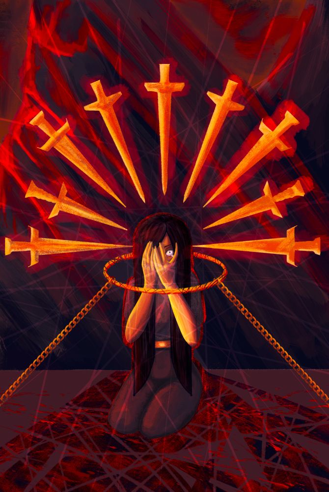 Act 4: Nine of Swords
Fear, anxiety, negativity, breaking point, despair, nightmares, isolation