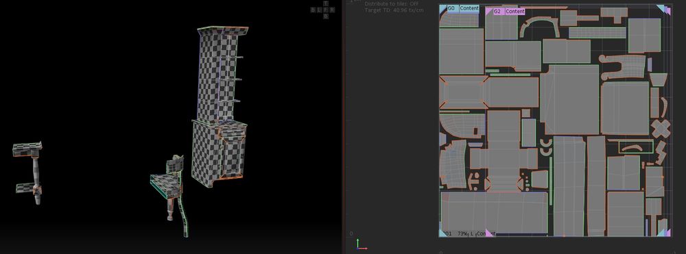 This is the Uvs for this furnitures, made it for a 2k textures with 16 padding