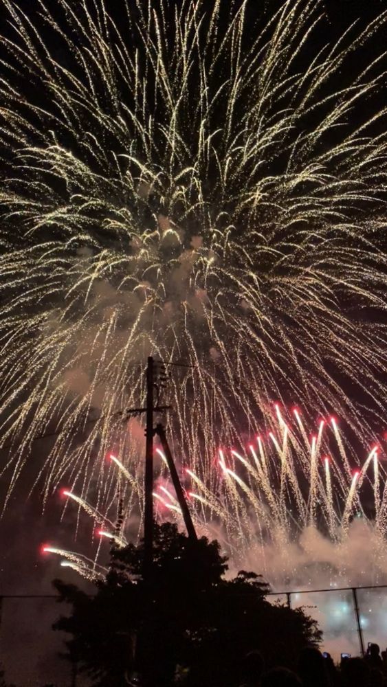 Same shot as the title card without the text. The night sky is filled with golden streaks of light.