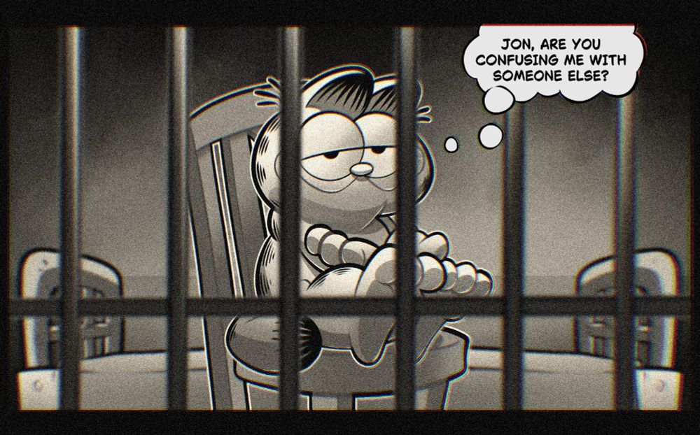 Garfield as Maria from Silent Hill 2, tempting James 