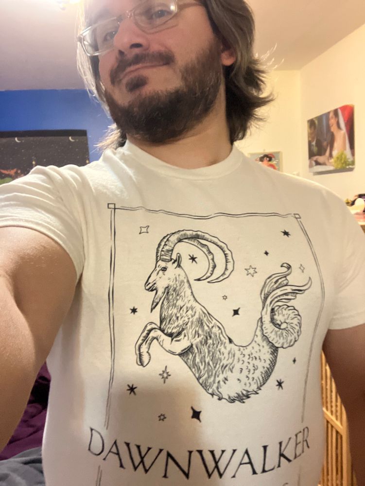 A t-shirt from the band Dawnwalker