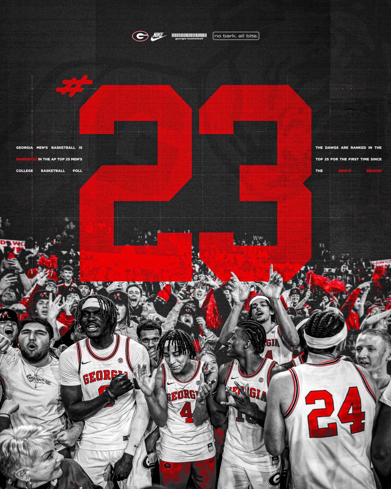 Georgia Basketball is ranked #23 this week.