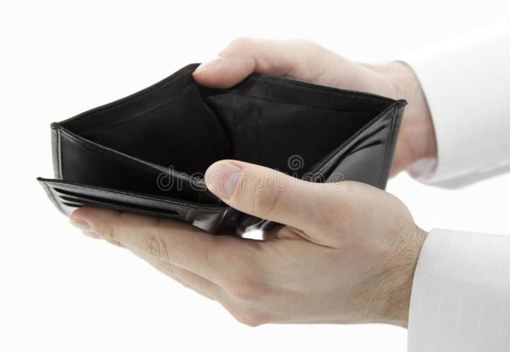 A picture of a empty wallet