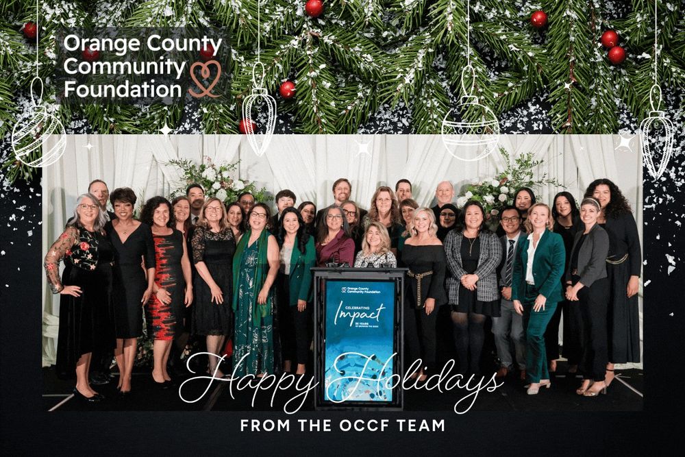 OCCF Staff group photo. Happy Holidays from the OCCF Team.