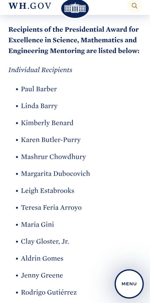 List of names from announcement "President Biden Honors More Than 300 Americans with Nation’s Highest Award for Science and Mathematics Teachers and Mentors"