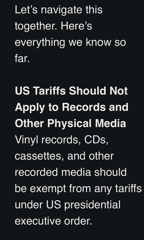 Discogs tariffs 