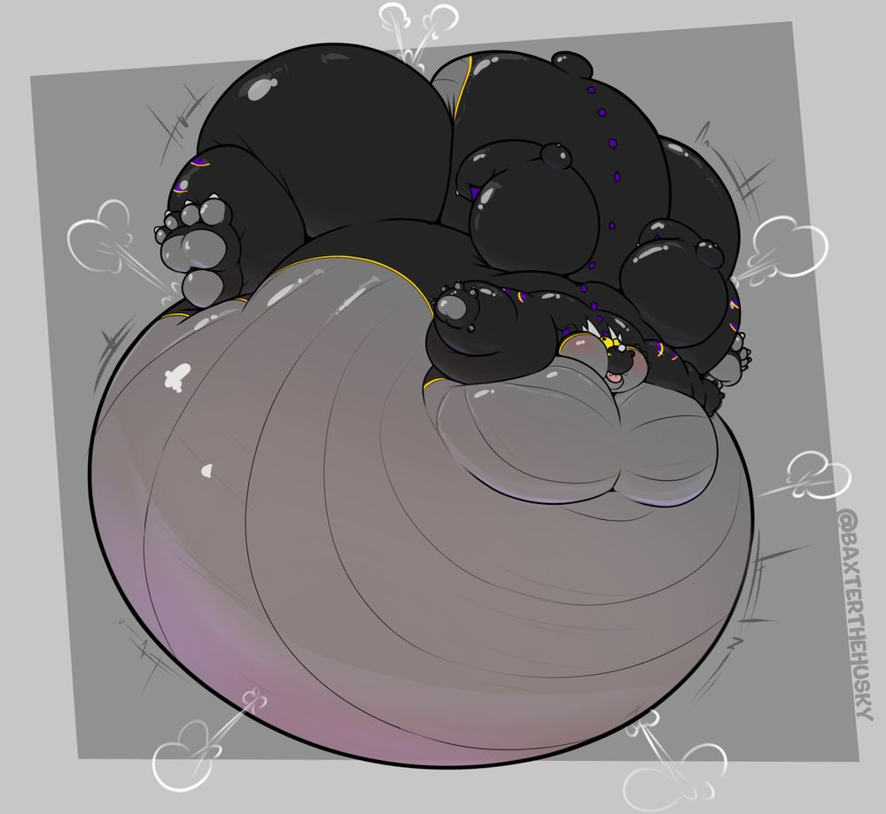 A huge, overinflated dragon balloon about to pop.