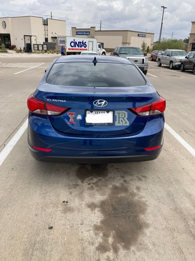 The back of Aaron’s Hyundai Elantra 🚙 car