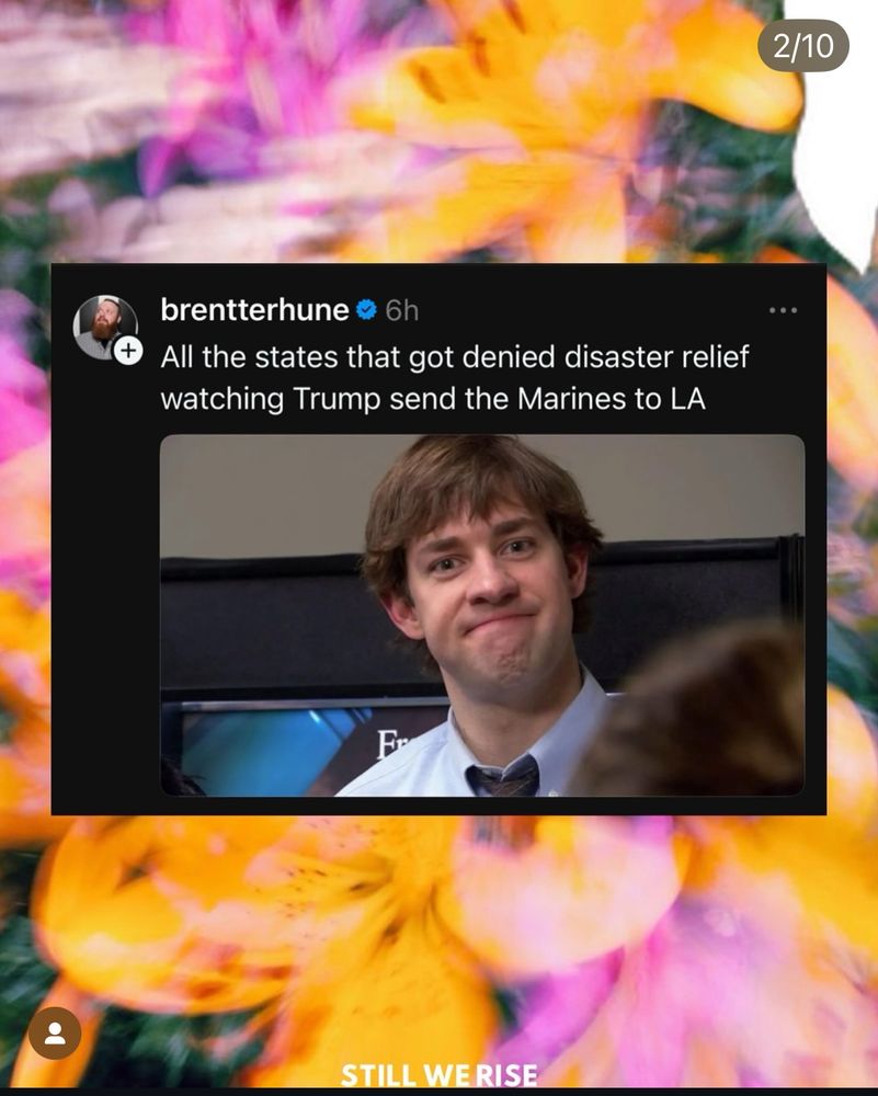brentterhune &
6h
All the states that got denied disaster relief watching Trump send the Marines to LA

Photo of white man with short brown hair looking at the camera with a look of strained patience on his face