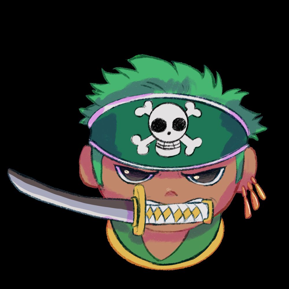 zoro but he is a round collectible figurine
