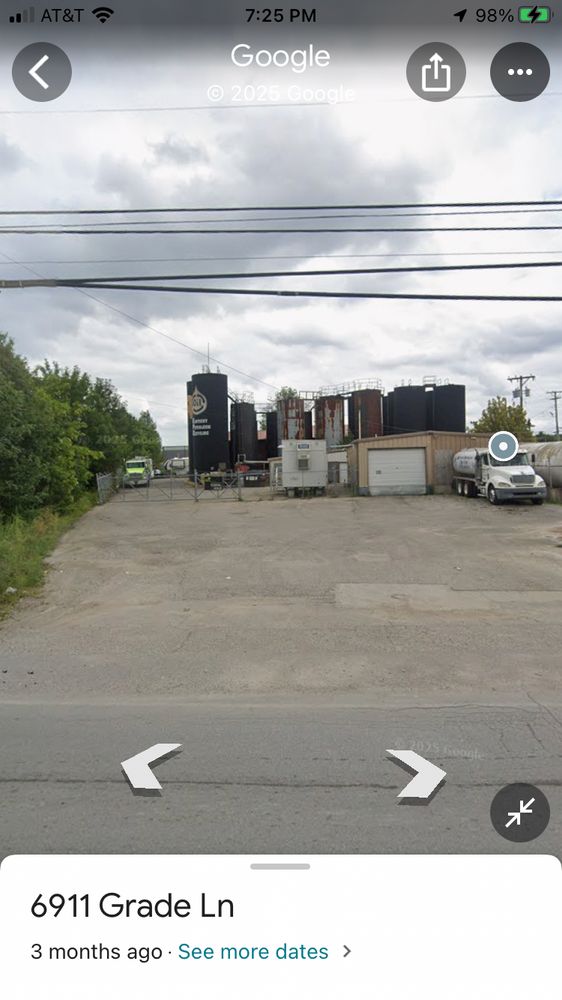 Google Maps street view of the petroleum recycling center in the Louisville UPS jet crash impact area.