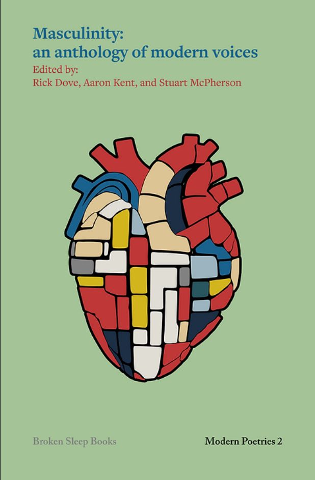 Cover of Masculinity by Broken Sleep Books, a Mondrian stylised anatomically correct heart on a green background.
